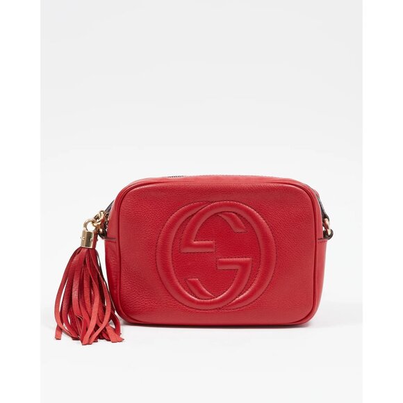 Gucci Handbags - Gucci Soho Disco Bag Red Leather Crossbody w/ Tassel & Dust Bag